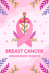 Fototapeta na wymiar breast cancer awareness poster illustration