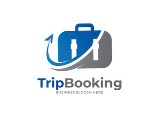 Flight Trip booking logo icon vector