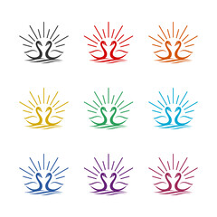 Fototapeta na wymiar Swan logo design. Set icons colorful