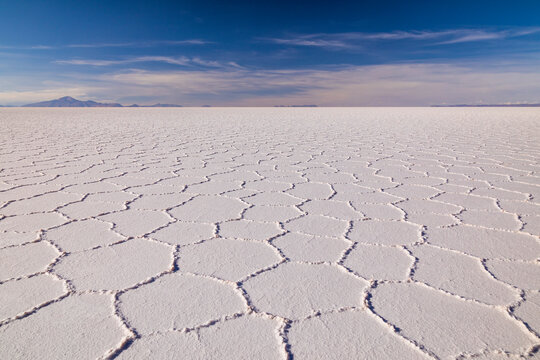Sunset at Salar de Uyuni, Aitiplano, Bolivia.