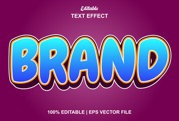 brand text effect in blue and editable.