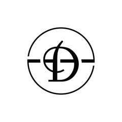 Initial D letter circle logo design With White Background.