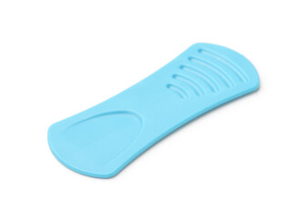Small blue plastic disposable ice cream spoon