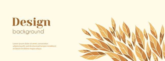 Autumn banner template. Vector floral minimal background with autumn leaves and copy space for text. Facebook cover