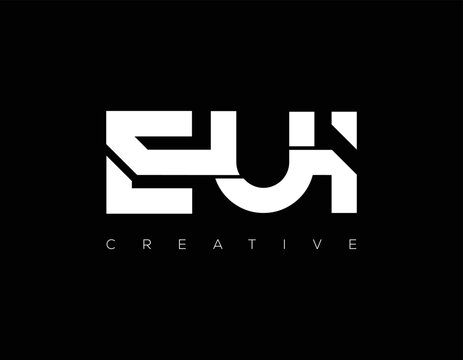 EUI creative initials letter logo concept and icon. EUI letter design with black background.