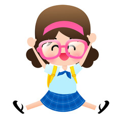 The child cartoon study concept