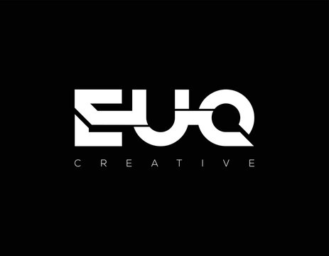 EUQ creative initials letter logo concept and icon. EUQ letter design with black background.