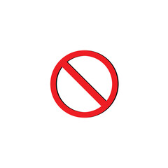 Vector stop icon, prohibited passage, no entry sign on white background, red stop logo, prohibition sign, vector artwork.