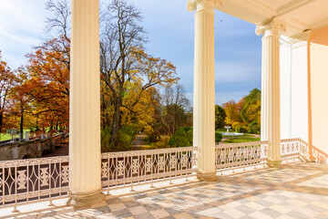 Private garden in Catherine park in autumn, Pushkin, Saint Petersburg, Russia