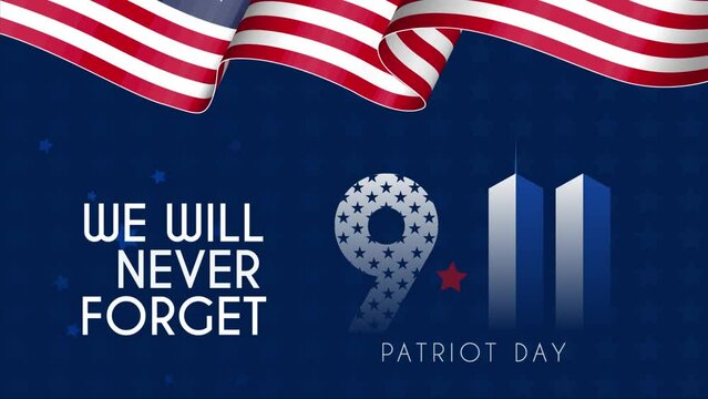 9 11 USA patriot day we will never forget September 11th illustration footage