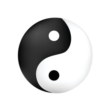 yin yang symbol realistic vector isolated on a white background