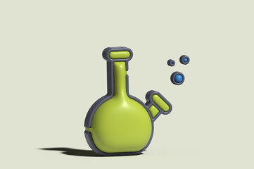 Bong for Smoking tobacco and marijuana. Drug dependence. Glass bottle for cannabis. Cartoon illustration
