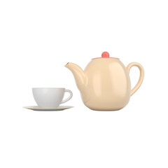 Tea pot icon isolated 3d render illustration