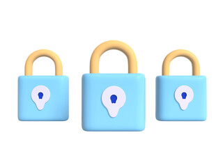 Lock with keyhole Icon Isolated 3d Render Illustration