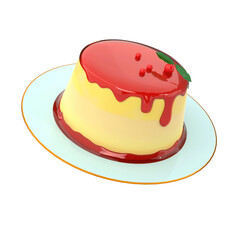 Delicious cake icon isolated 3d render Illustration