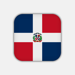 Dominican Republic flag, official colors. Vector illustration.