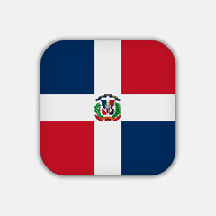 Dominican Republic flag, official colors. Vector illustration.