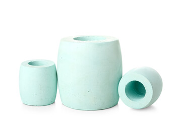 Decorative podiums on white background