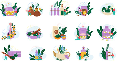 Herbal Medicine Flat Set