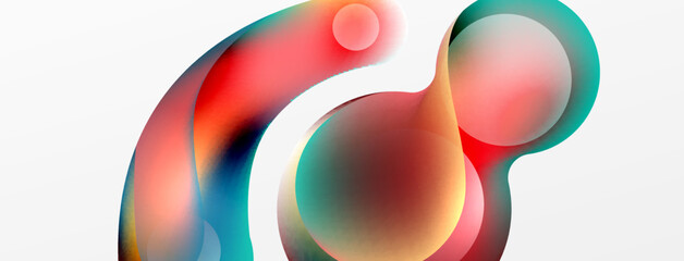Fluid abstract background, round shapes and circle flowing design for wallpaper, banner, background or landing