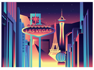 Las Vegas skyline vector illustration