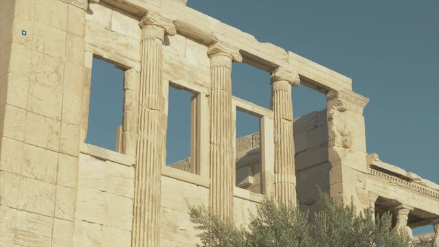 Windows and pillars of the Erechtheion Medium shot