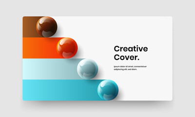 Trendy corporate cover vector design illustration. Abstract 3D spheres poster template.