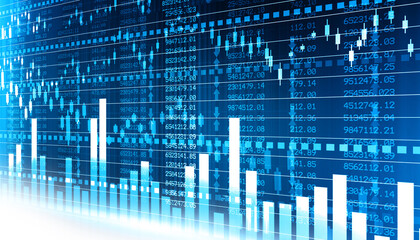 Stock market background. 3d illustration.