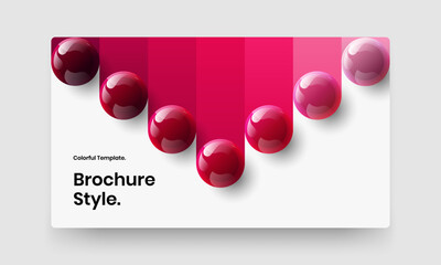 Original horizontal cover design vector illustration. Bright 3D balls website screen concept.