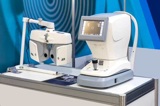 An equipped ophthalmological complex consisting of an electronic automatic foropter, a slit lamp, a contactless computerized tonometer