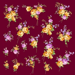 Foto op Plexiglas anti-reflex Beautiful rose illustration material collection, © daicokuebisu