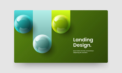 Fresh 3D balls handbill template. Unique corporate identity design vector layout.