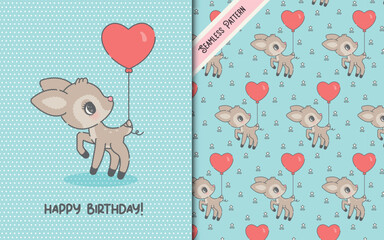 deer with heart shape balloon 