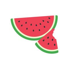 A delicious red watermelon Sweet fruit that is commonly eaten during summer for freshness.