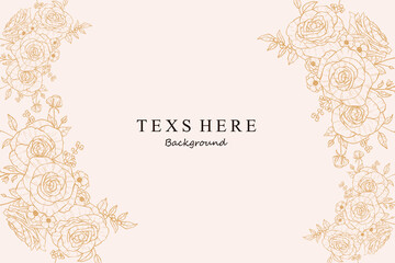 Engraving hand drawn floral background vector