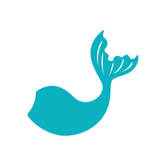 Beautiful mermaid tail vector Ocean mermaid tail design Isolated on white background