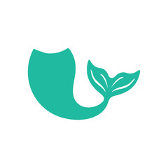 Beautiful mermaid tail vector Ocean mermaid tail design Isolated on white background