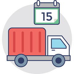 Delivery Schedule Flat Colored Icon