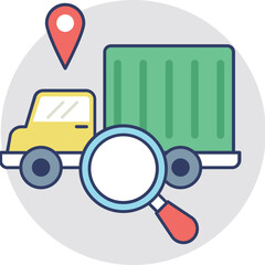 Logistics Tracking Flat Colored Icon