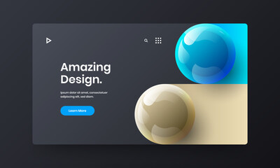 Vivid booklet vector design layout. Isolated realistic spheres poster concept.