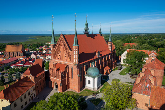Panorama of the brick Gothic cathedral in Frombork