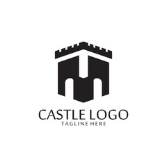 Fototapeta premium vector castle logo icon template