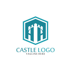 vector castle logo icon template