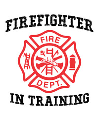 Firefighter in Trainingis a vector design for printing on various surfaces like t shirt, mug etc. 

