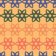 Smooth hexagonal flower symmetrical geometric seamless pattern