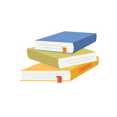 Stack of books. Pile of school books icon. Back to school. Vector illustration cartoon flat style.