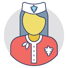 Flight attendant Vector Icon