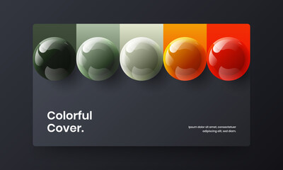 Clean 3D balls web banner illustration. Fresh corporate cover design vector template.
