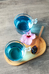 Concept of tasty hot drink, Anchan tea