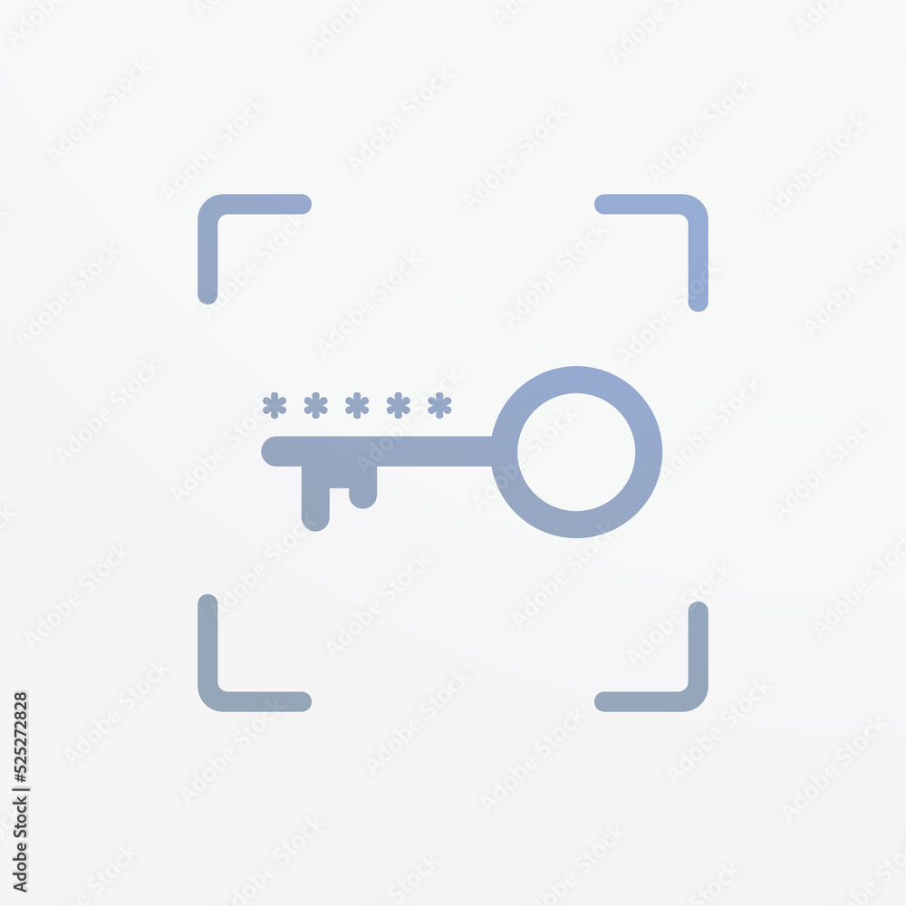 Poster biometric authentication - password-free security vector icon. single sign-on or passkeys concept. d